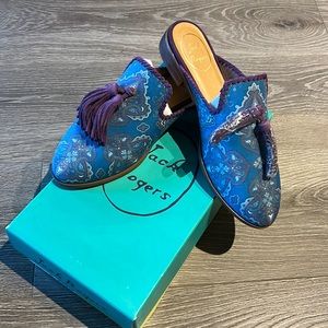 Jack Rogers patterned mules
